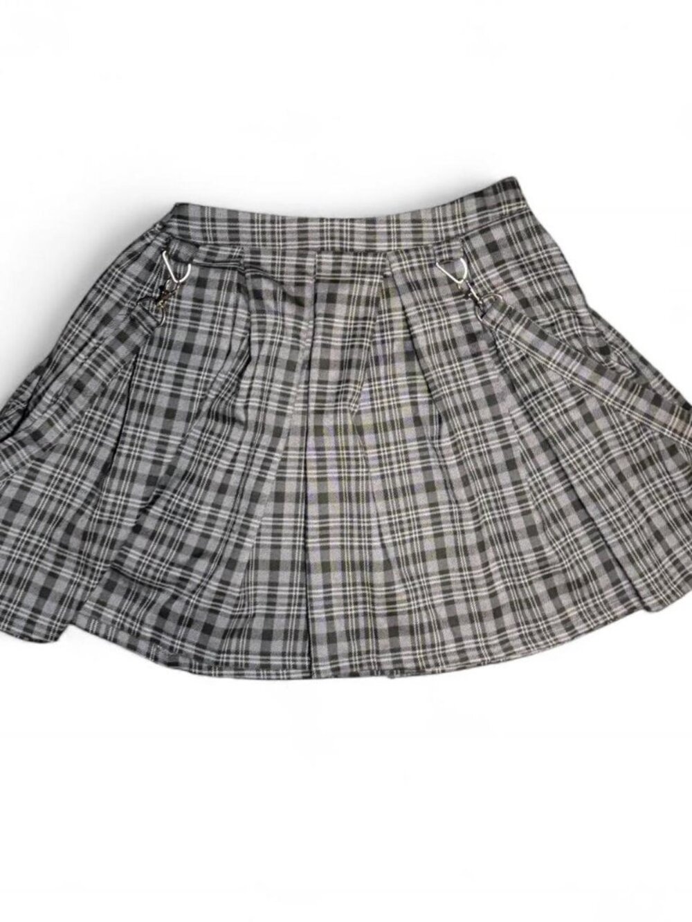 Hot Topic gray plaid pleated mini skirt.